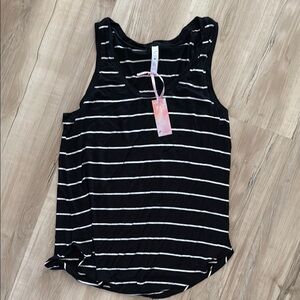 Stylish Black and White Striped Tank Top